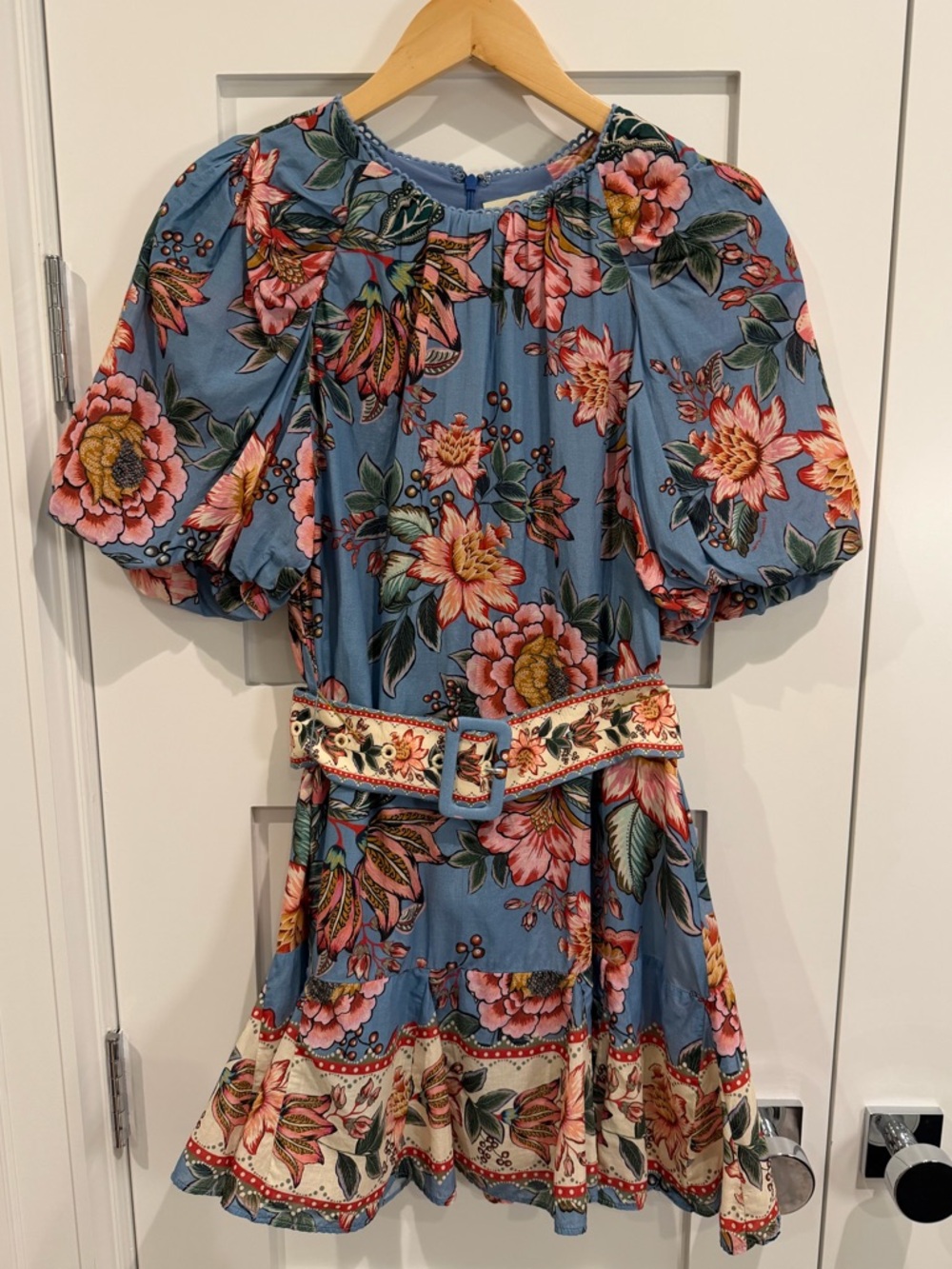 FARM Rio | Blue Floral Belted Mini Dress